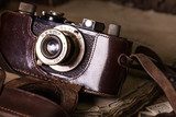 Detaljrik vintagekamera i läder