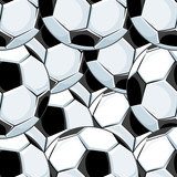 Svartvita fotbollsmotiv i elegant mönster