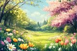 Vårens blomsterprakt i skogskant