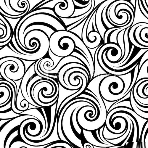 Abstract seamless black and white pattern. Vector illustration.