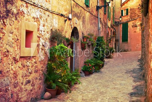 Ancient street in Valldemossa village, Mallorca