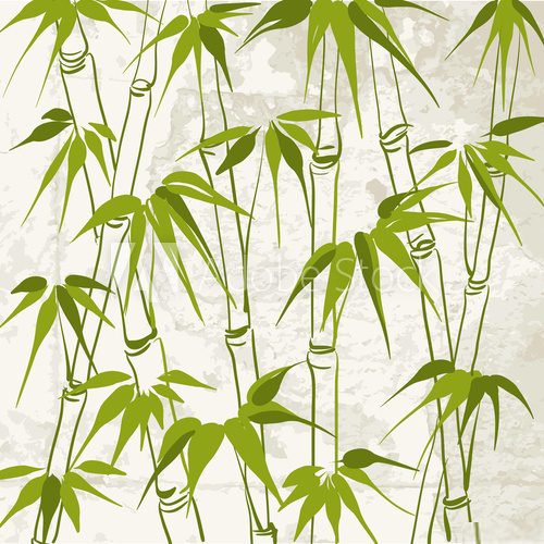 Bamboo with leaves pattern.