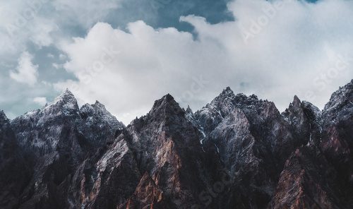 Beautiful scenic Himalayas covered in snow