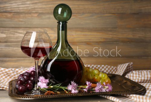Beautiful still life with bottles of wine