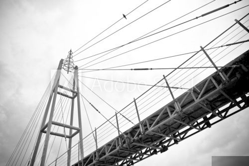 Black and white picture of bridge