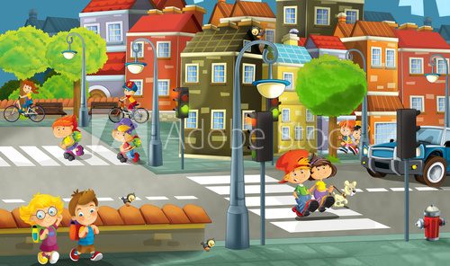 Cartoon city - illustration for the children