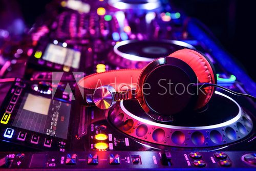 Dj mixer with headphones