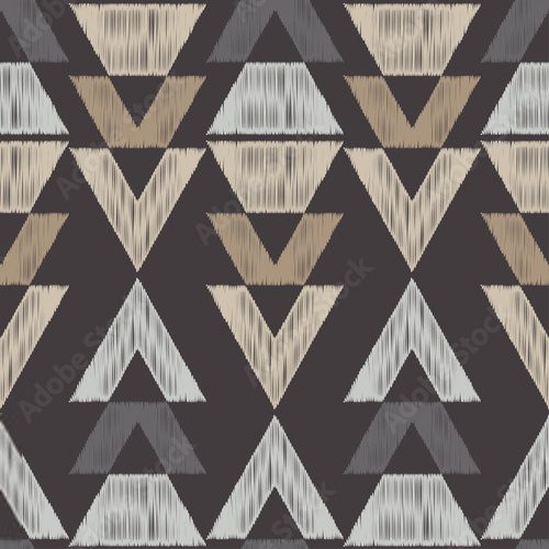 Ethnic boho seamless pattern. Tribal pattern. Embroidery on fabric. Scribble texture. Retro motif. Textile rapport.