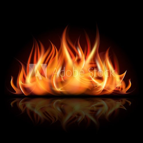 Fire on dark background.