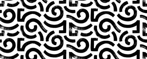 Greek roman seamless pattern with meander motif. Contemporary printable pattern with abstract curved bold brush strokes. Antique classic greek meander in contemporary style.