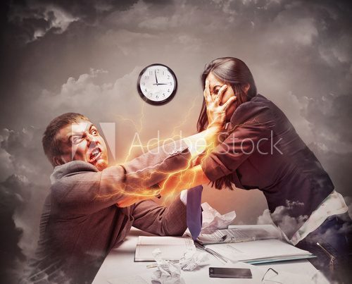 High stress fight in office