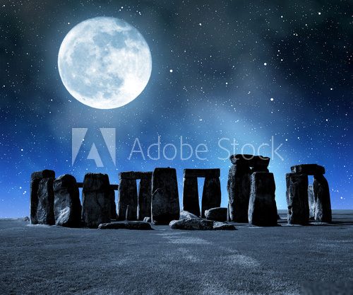 Historical monument Stonehenge in night,England, UK