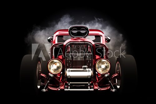 Hotrod with smoke background