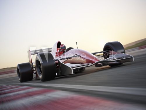 Indy car racer with blurred background