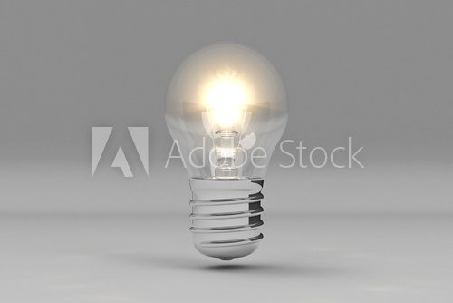 Light Bulb / 3D / Gray Background