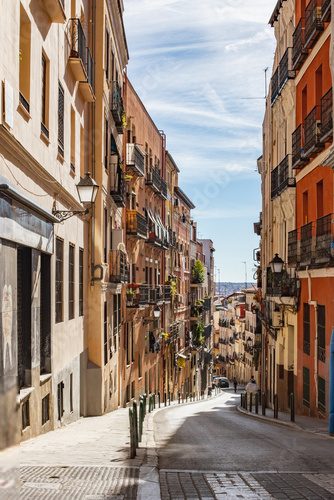 narrow street in the city of Madrid Spain