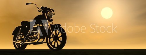 Motobike sunset - 3D render