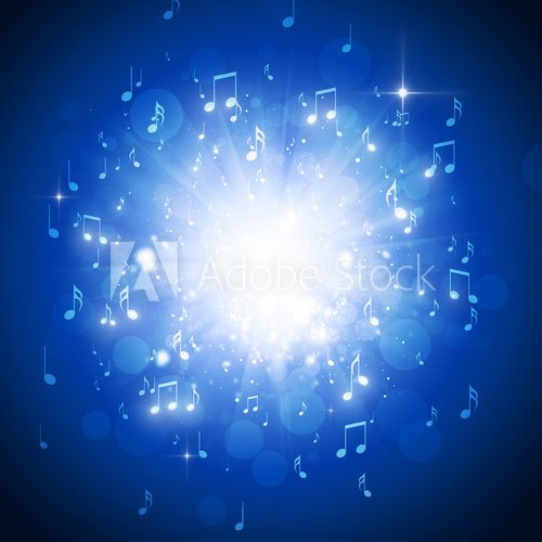 Music Notes Blue Background