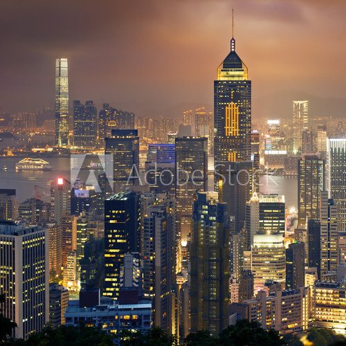 Night view to HongKong and Kowloon