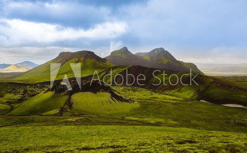 Panorama of Icelandic mountains