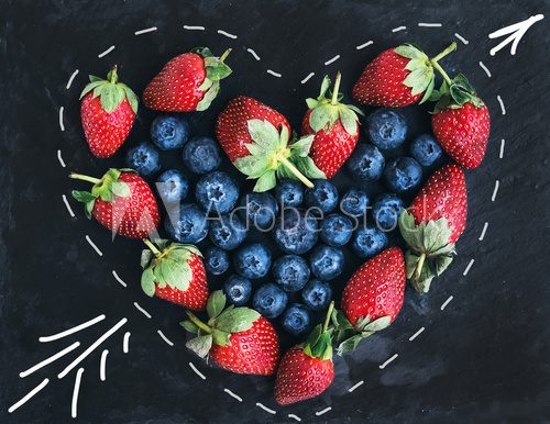 Saint Valentine's day greeting berry set. Straberries