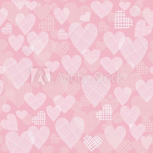 seamless pattern with hearts on pink background