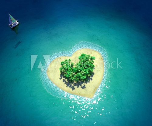 Tropical Island in form of heart