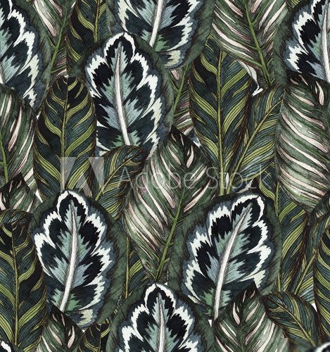 Tropical seamless pattern tropica leaves 