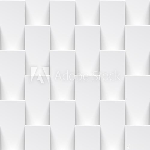 Vector white geometric tile 3D pattern background