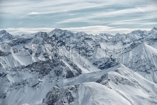 view from the Nebelhorn mountain, Bavarian Alps, Oberstdorf, Germany