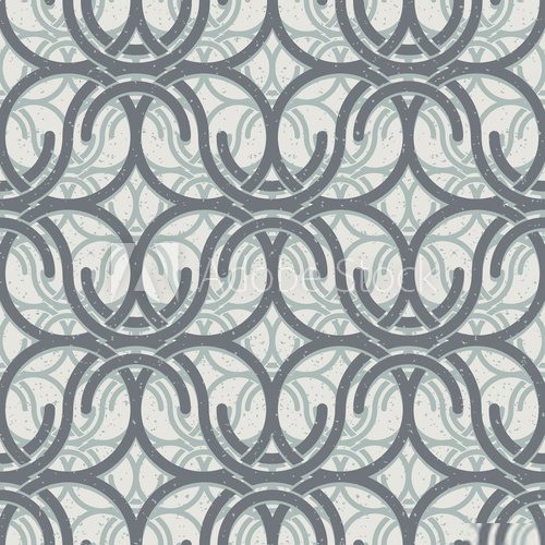 Vintage circles and waves seamless pattern.