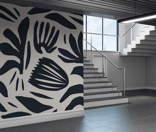 kontrasterande vaxtmonster i svart och vitt blommor tapeter tapeter demural