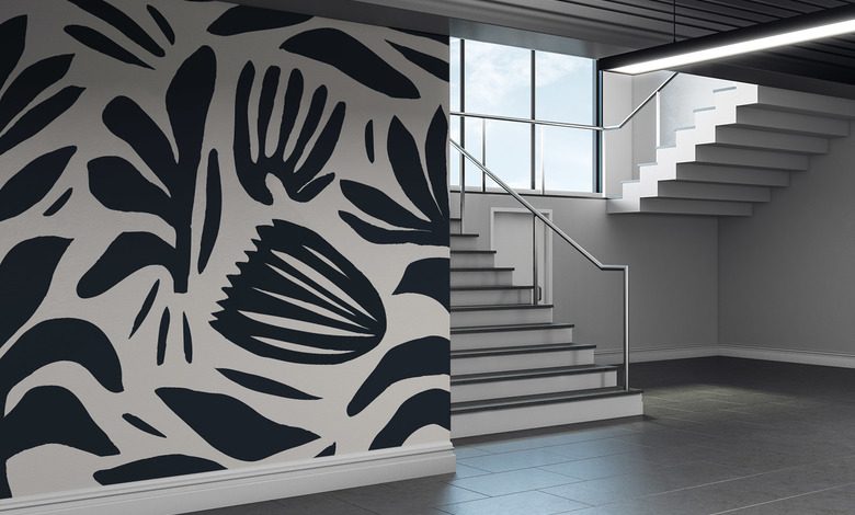 kontrasterande vaxtmonster i svart och vitt blommor tapeter tapeter demural