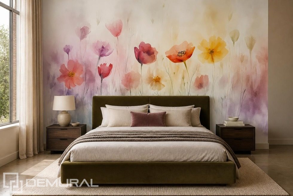 Mjuk blomsterpalett i harmonisk arrangemang Blommor Tapeter Tapeter Demural
