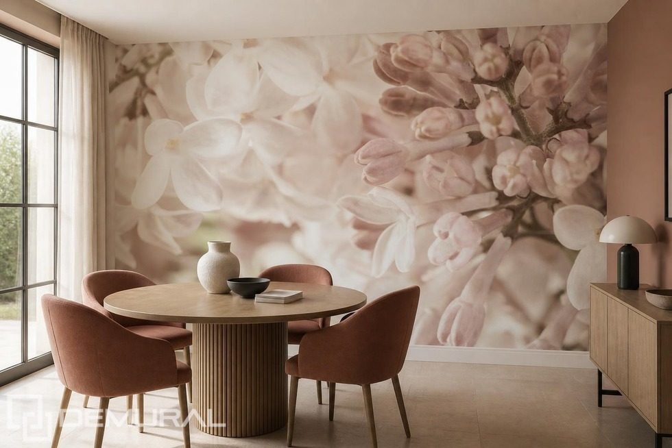 Delikat harmoni av rosa och kräm Blommor Tapeter Tapeter Demural