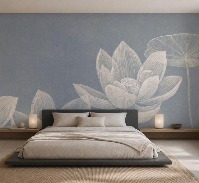 diffust ljus som framhaver en omtalig blomma tapeter for sovrummet tapeter demural