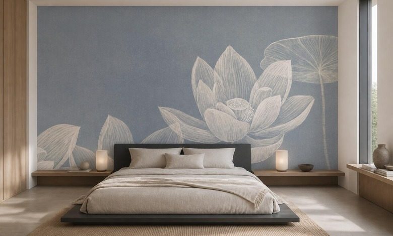 diffust ljus som framhaver en omtalig blomma tapeter for sovrummet tapeter demural