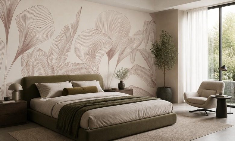 minimalistiskt lovmotiv i dampad fargpalett tapeter for sovrummet tapeter demural