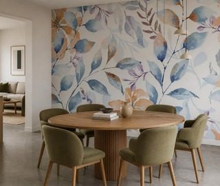 kontrastfyllda blad i pastellpalett blommor tapeter tapeter demural