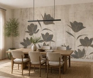 harmonisk komposition av blomformade silhuetter blommor tapeter tapeter demural