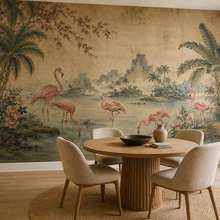 Rytmiskt-arrangemang-av-flamingomotiv-orientaliska-tapeter-tapeter-demural