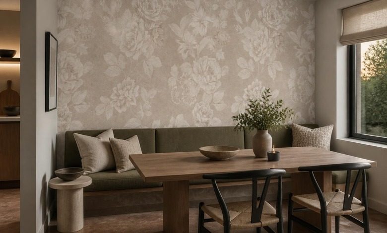 elegant vaggdekoration med blommonster blommor tapeter tapeter demural