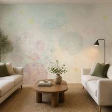 Stilfull-lekfullhet-med-pastellfargade-geometriska-former-tapeter-for-vardagsrummet-tapeter-demural