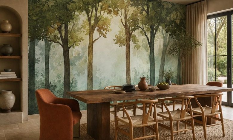 trad som skapar en naturlig skog skog tapeter tapeter demural
