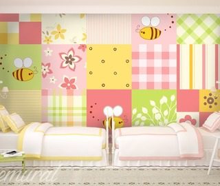 litet stort patchwork tapeter for ett barns rum tapeter demural