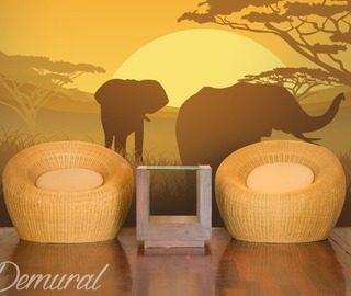 elefanter pa safari landskap tapeter tapeter demural