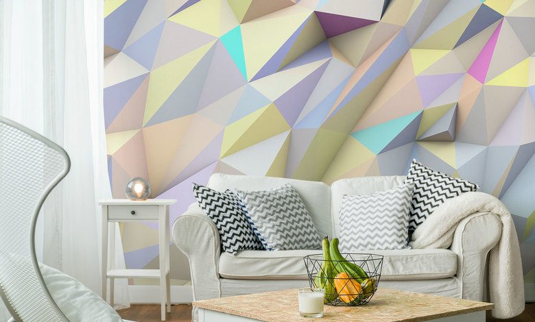 geometriskt pastellfargad abstrakta tapeter tapeter demural