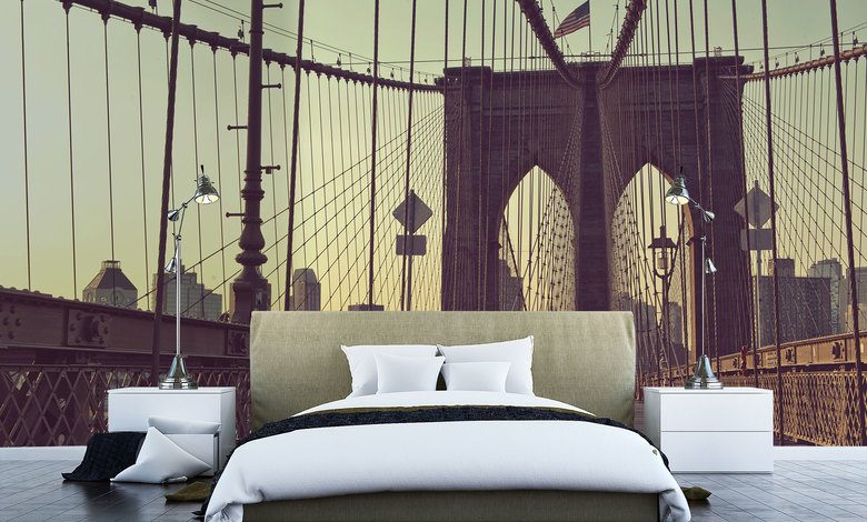 natter och dagar pa brooklyn bridge broar tapeter tapeter demural
