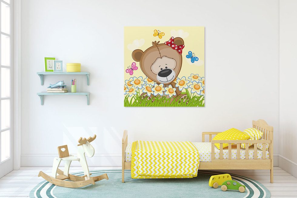 Nallebjörnar - vårvandringar Tavlor för ett barns rum Tavlor Demural