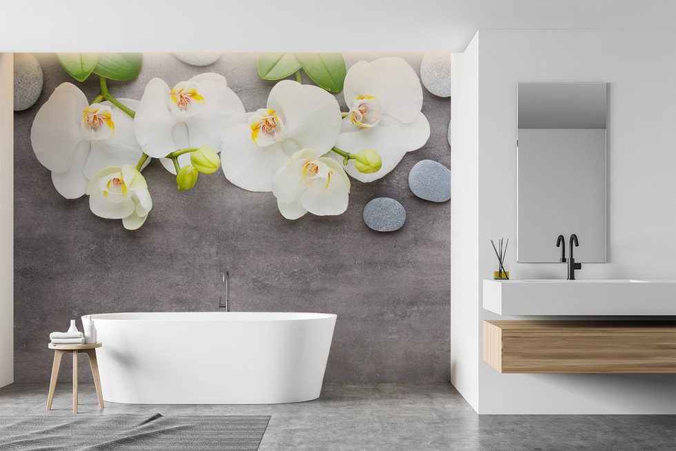 Dekoration för din spa-salong i hemmet - njut av avkopplingen Tapeter för badrummet Tapeter Demural